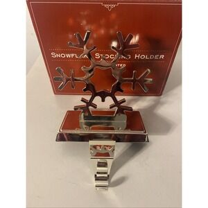 Pottery Barn Silverplate Snowflake Christmas Stocking Holder